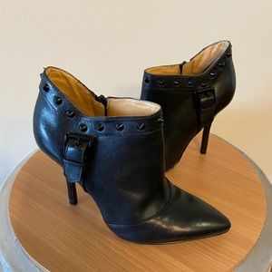 ENZO ANGIOLINI Black Studded Ankle Boot/Heel